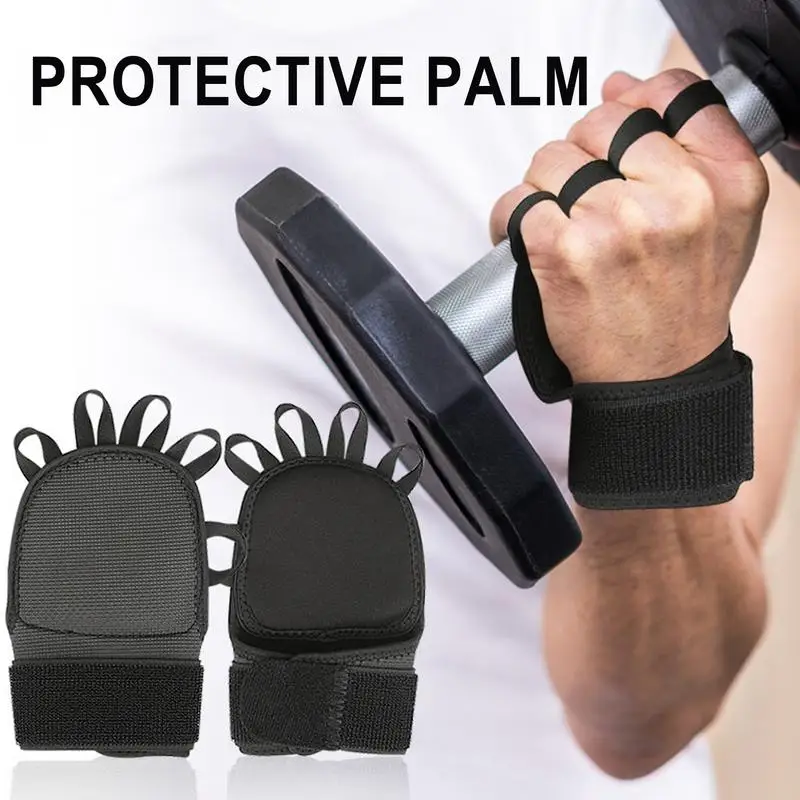 Padded Palm Mittens Non-Slip Pull Up Palm Mittens Black Fitness Mittens Multipurpose Mittens For Bench Press Exercise Training