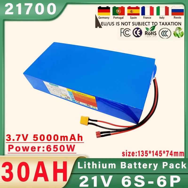21 فولت 30AH 6S 6P 21700 بطارية ليثيوم مع 30A BMS 650 واط عالية الطاقة بطاريات أداة قابلة للشحن بطاريات احتياطية في الهواء الطلق