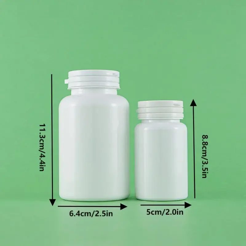 Botella de plástico vacía de 100/250ml, botella de repuesto para tableta de vitamina con anillo de tracción, tapa rasgable, suplemento, contenedor de pastillas, cápsula, 1 Uds.