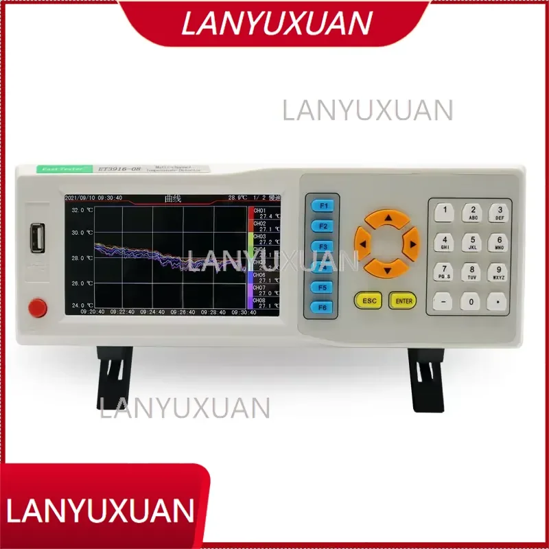 East Tester ET3916-64 Multi-Channel Temperature Controller TFT Display IP67 USB Communication High Precision 0.001C