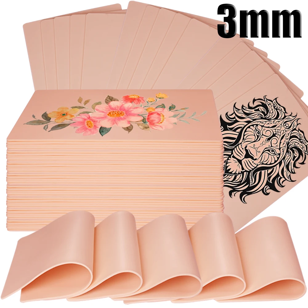 8/5/3/2/1pcs 3mm Tattoo Practice Skin Big Blank Silicone Fake Skin Double Sides Tattoo Beginner Practice Skin Tattoo Accessories