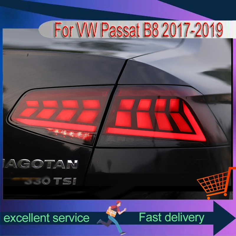 

Автомобильные аксессуары для VW Volkswagen Passat B8 2017-2019, задний фонарь, светодиодный DRL, динамический тормоз, обратный ход, автоматический указатель поворота, инструменты, задний фонарь