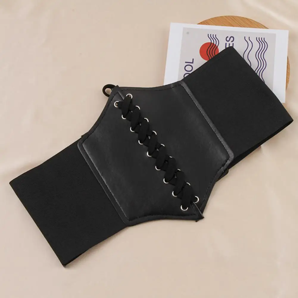 Corsetto da donna che modella le cinture larghe del corsetto cintura modellante dimagrante in ecopelle cintura larga con lacci accessori per vestiti