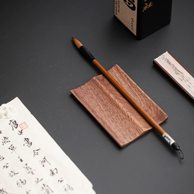 Wooden Brush Pen Holder Chinese Brush Pen Rest Stand Painting Calligraphy Pens Holder School Stationery Supplies New