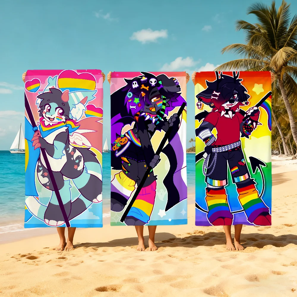 Cartoon cute B-Boykisser-r Towel Large Quick-Drying Microfiber soft Beach Towel for Travel Fitness Sauna Bathing Camping