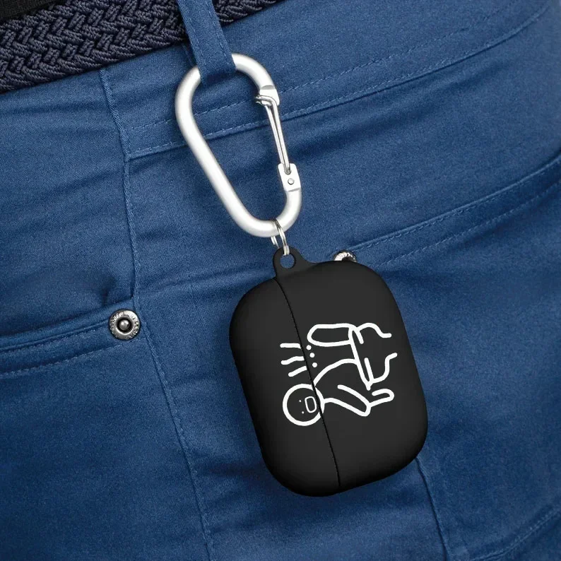 Funny Line Human Airpod Cases Air Pro 4 for Airpods Pro 2 3rd Pods Gen Airpord Cover Cute Cartoon Simple Line Art Black Cover