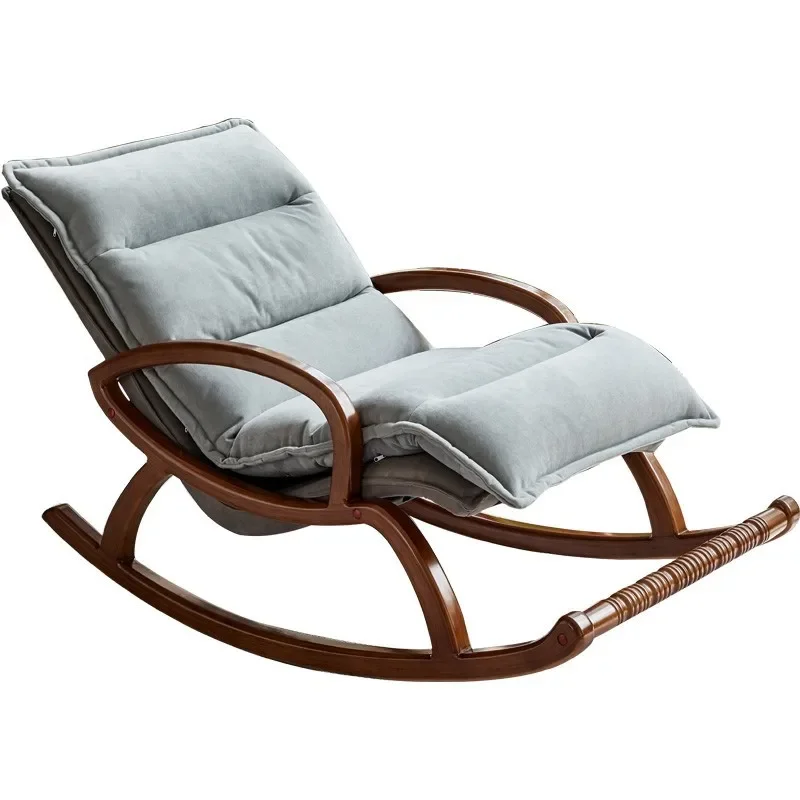 

Solid wood rocking chair lazy bedroom happy balcony living room down model