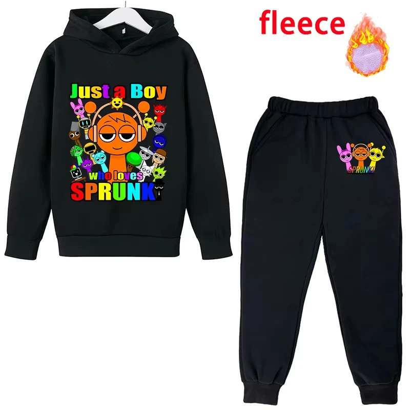 Sprunki Kinder Anime Niedliche Hoodies Hosen Set Kinder Herbst Winter Kleidung Junge Mädchen Cartoon Mit Kapuze Top Mode Hosen Geschenk 2025,