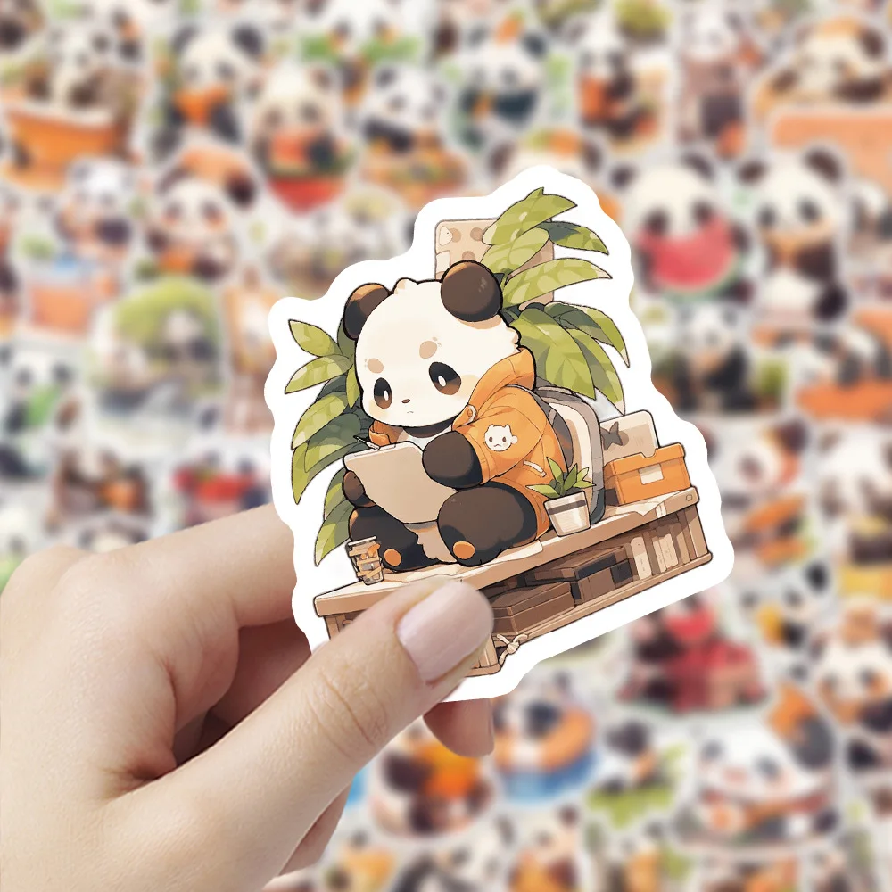 100 قطعة ملصقات الباندا اليومية الكرتون لطيف الكنز الوطني الباندا صندوق أدوات مكتب ملصقات مقاومة للماء #3