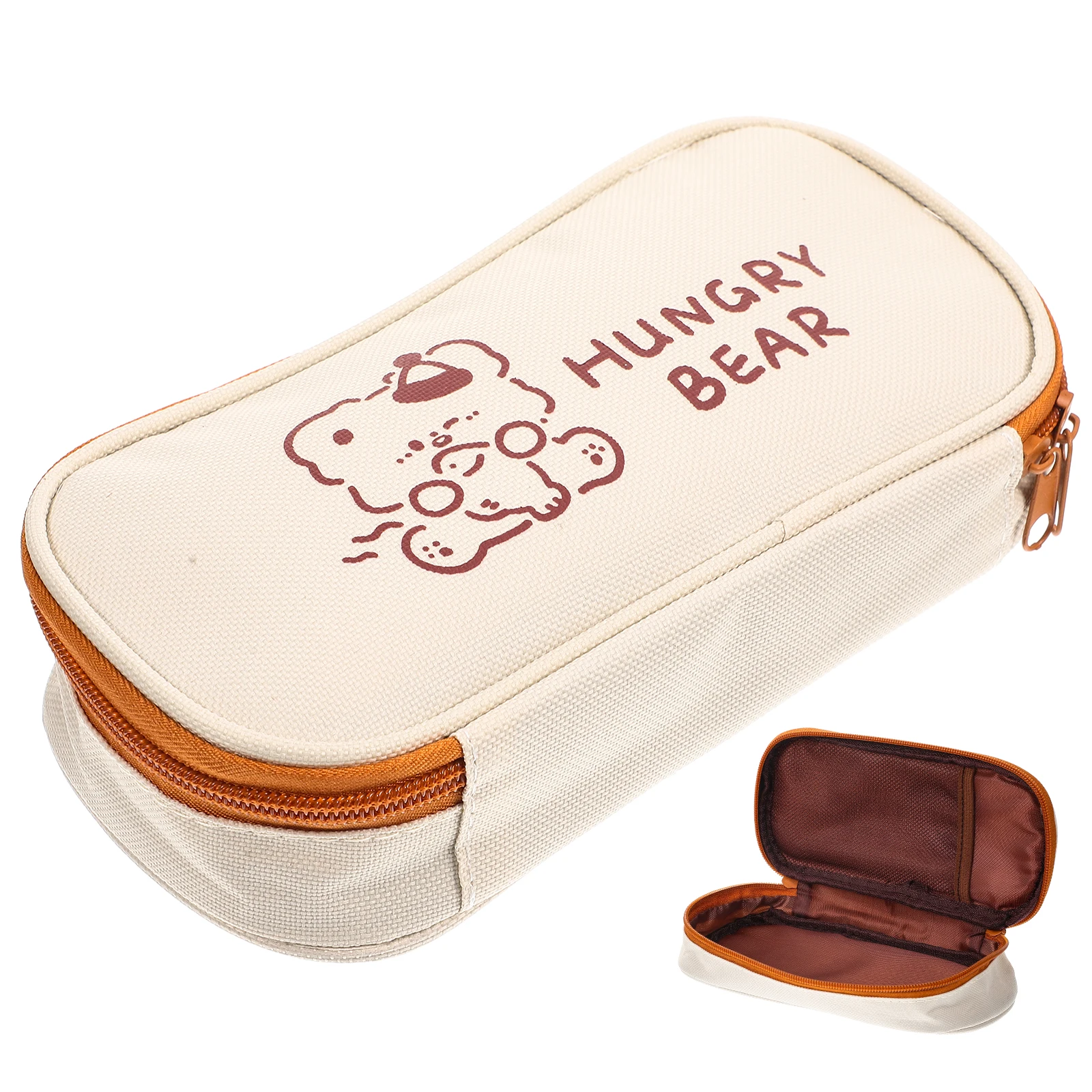 

Pencil Case Stationery Zipper Bag Student Canvas Purse with Pouch High Capacity