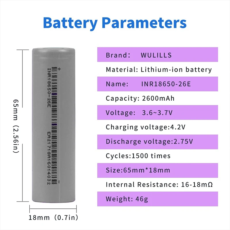 PURFIELD 18650 Battery 2500mah 3.7 V 18650 Lithium Rechargeable Battery For Flashlight Batteries Toy/electrical Charging