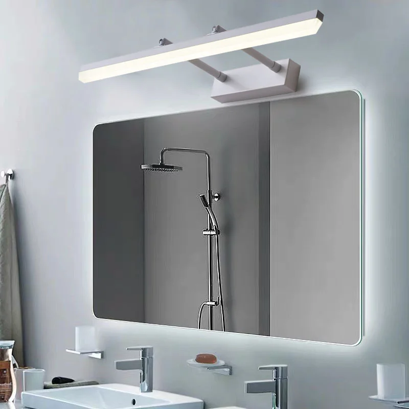 Front Mirror Modern Light Minimalist LED Bathroom Toilet Mirror Wall Lamp Cabinet Light Dressing Table Retractable Light