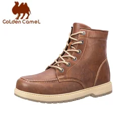 GOLDEN CAMEL Men's Boots Soft Toe Male Shoes for Men Lightweight Work Boots with Protective Toe Waterproof Anti-slip