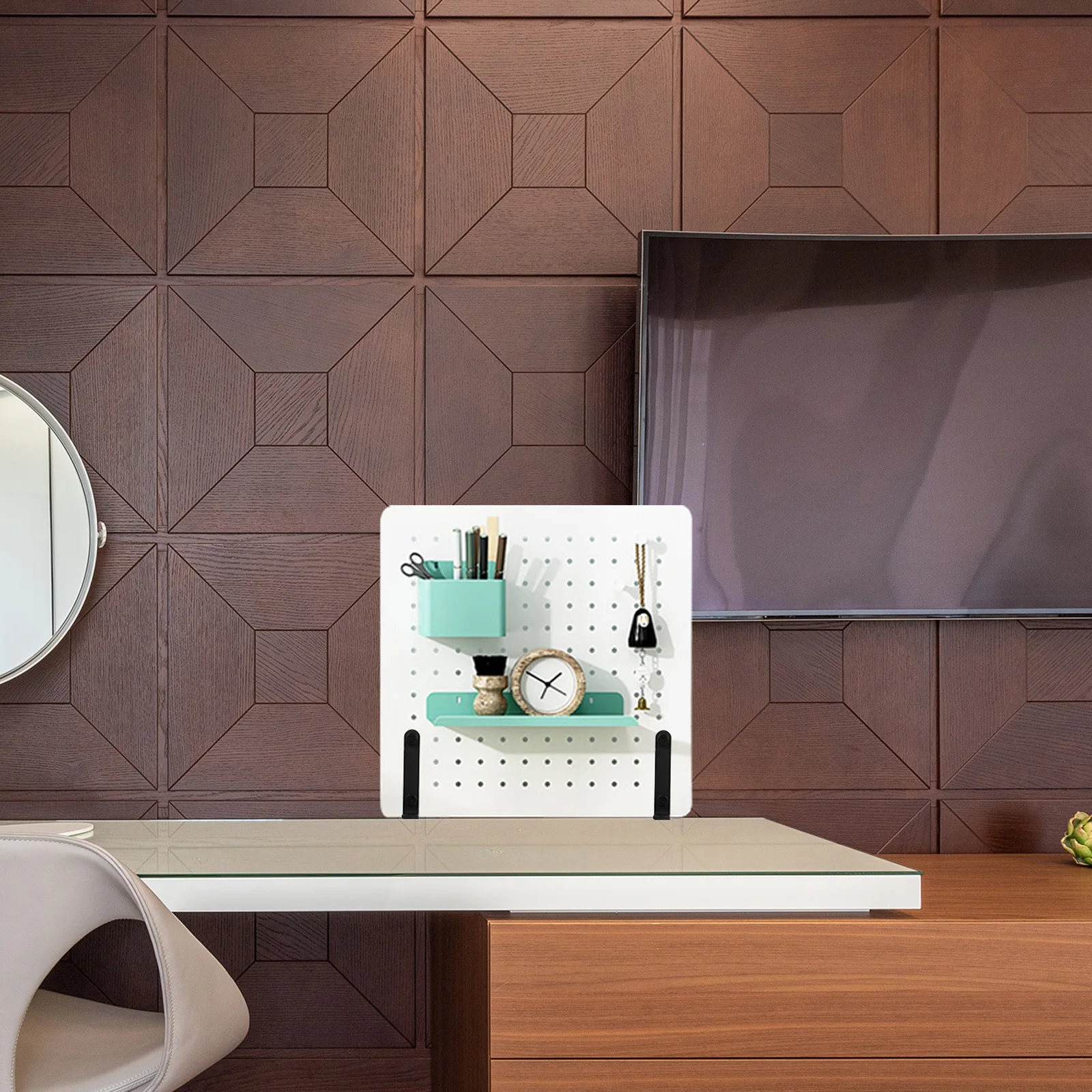 

Metal Baked Paint Stands Durable Iron Hole Board Fixation Shelf Easy Install Home Storage Accessories Hole Board Iron Racks