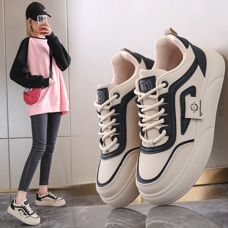 

Women's 4.5CM Platform Sneakers for Women Comfortable Walking Shoes Non Slip Rubber Sole Casual Fashion for Daily Use