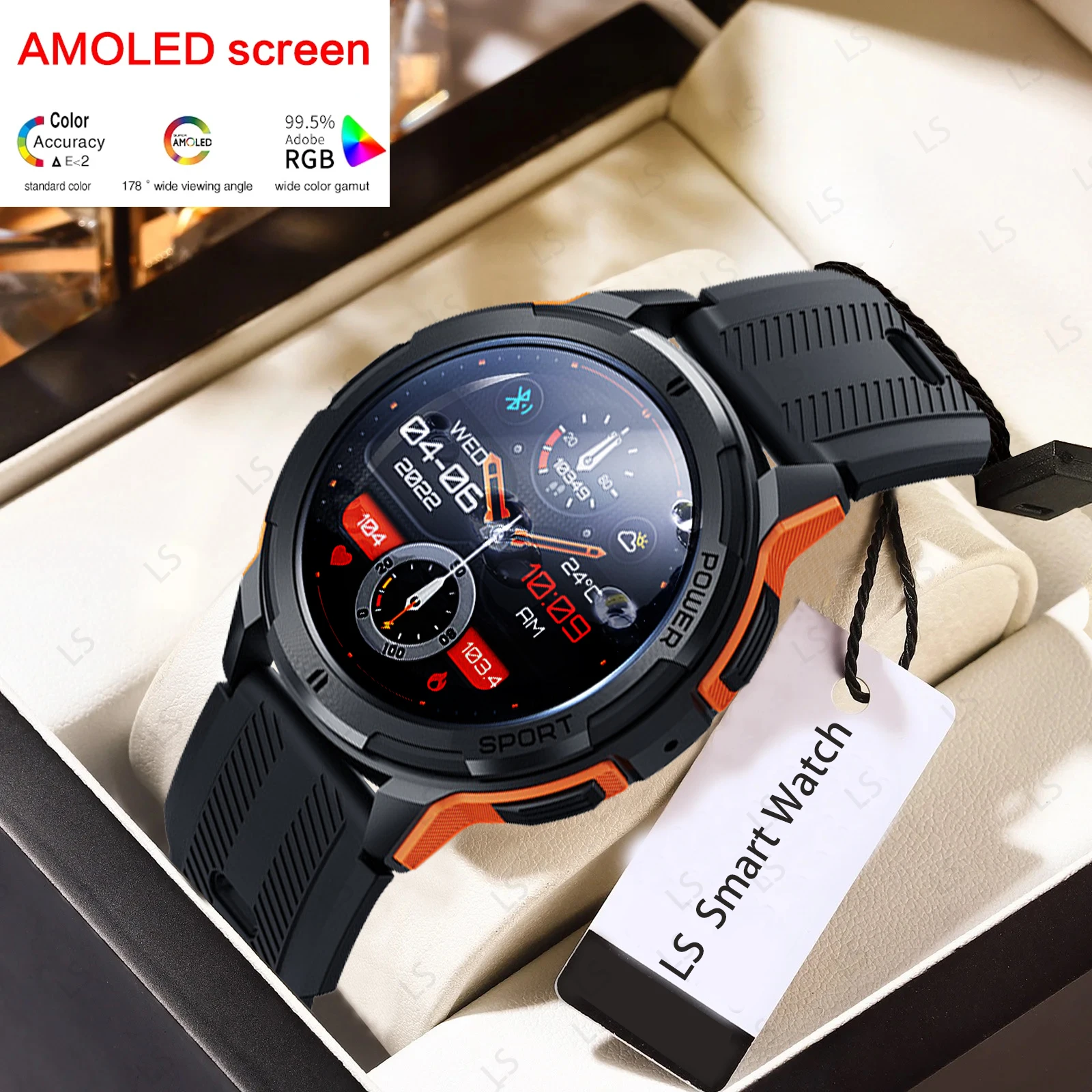 

Outdoor Sports Smart Watch For Men 1.43Inch AMLOED Screen 1ATM Waterproof Bluetooth Call Fitness Heart Rate Smartwatch Women New