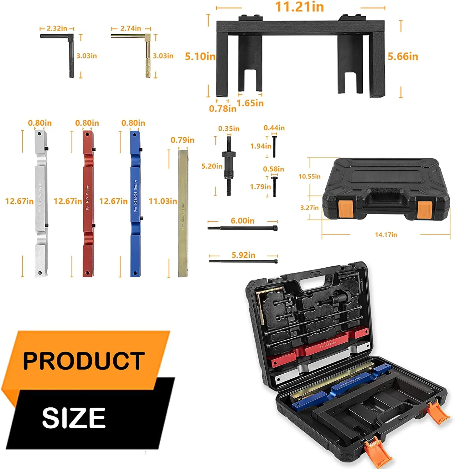 TM Engine Timing Cam Camshaft Locking Tool Crankshaft Flywheel Alignment Tool for BMW 2.5 3.0 N51 N52 N53 N54 N55