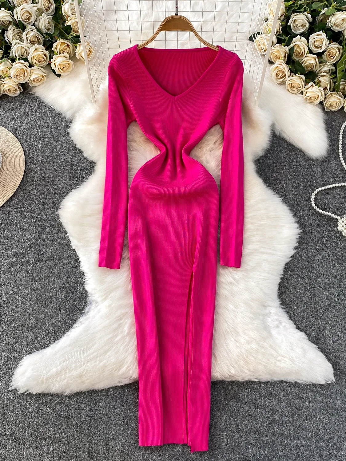 Ele V-Ne Long Sve D… - image