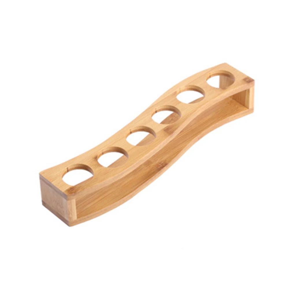 

Practical Bamboo Shot Glass Holder Easy to Use Multipurpose Shot Glass Tray with 6 Slots Shot Glass Storage Wine Glasses