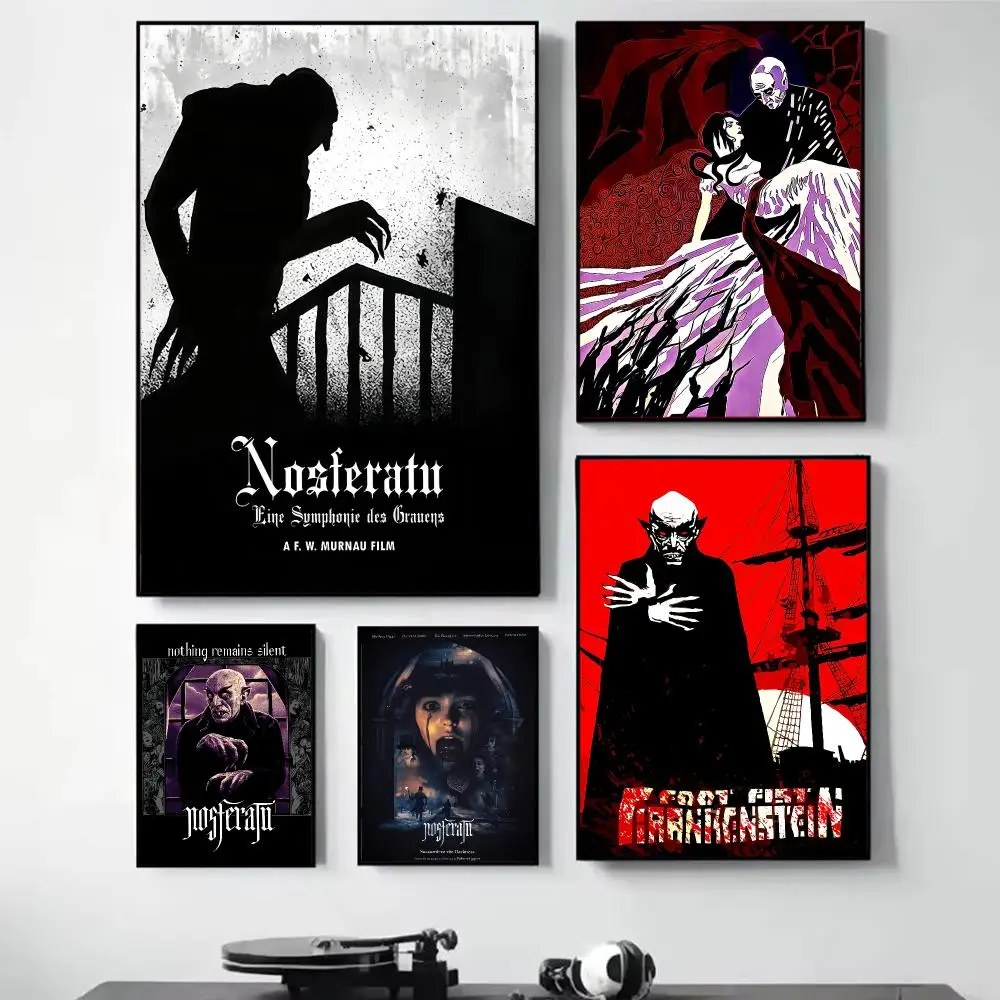 Horror Movie N-Nosferatu Painting Calligraphy Self Adhesive Wall Art Waterproof Print For Bedroom Living Room Hallway Home Decor