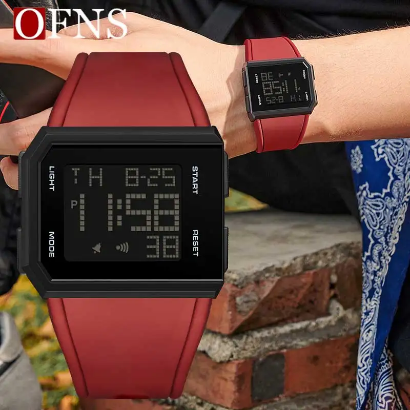 OFNS Top Brand Luxury Men's LED Digital Watch Multifunctional Chronograph Sport Waterproof Men Wristwatch Electronic Alarm Clock