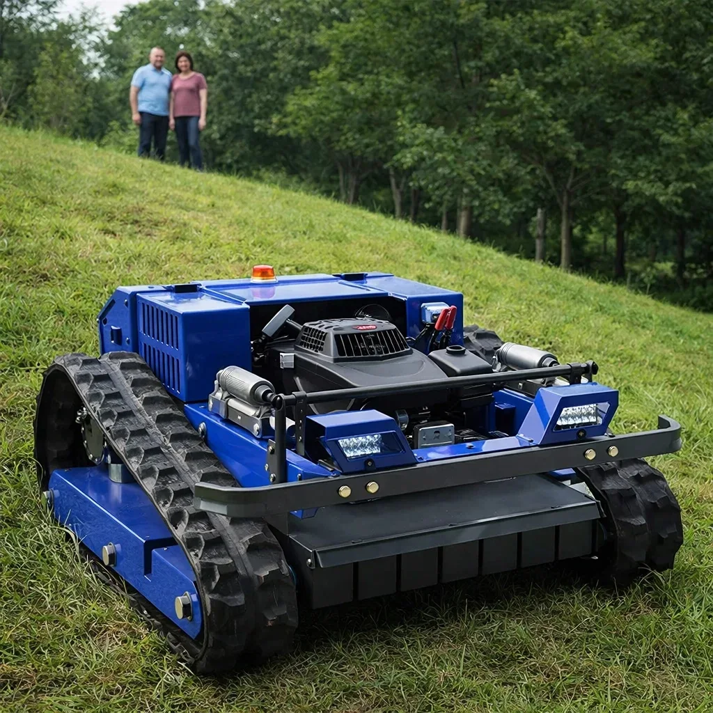 

Customized Tracked All Terrain Lawn Mower 4-Stroke Engine Smart Remote Control Family Helper For Forest Lawn