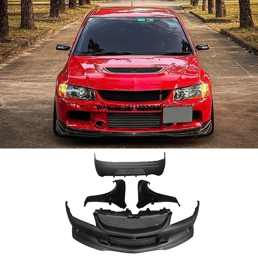 

High Quality Bodykit for 2009-2017 Lance EVO8 EVO9 Modified Vary Style Front Bumper Side Fender Rear Bumper Body Kit