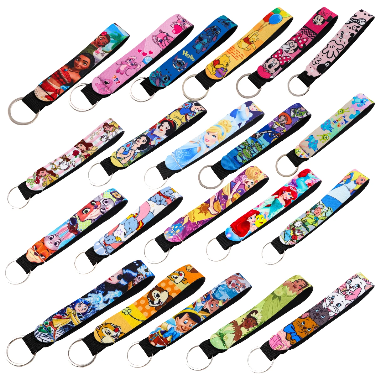 

Cute Stitch Wristlet Keychain Short Lanyards Wristband Key Tag For Motorcycles Cars Key Ring Holder Fashion Accessories Gifts