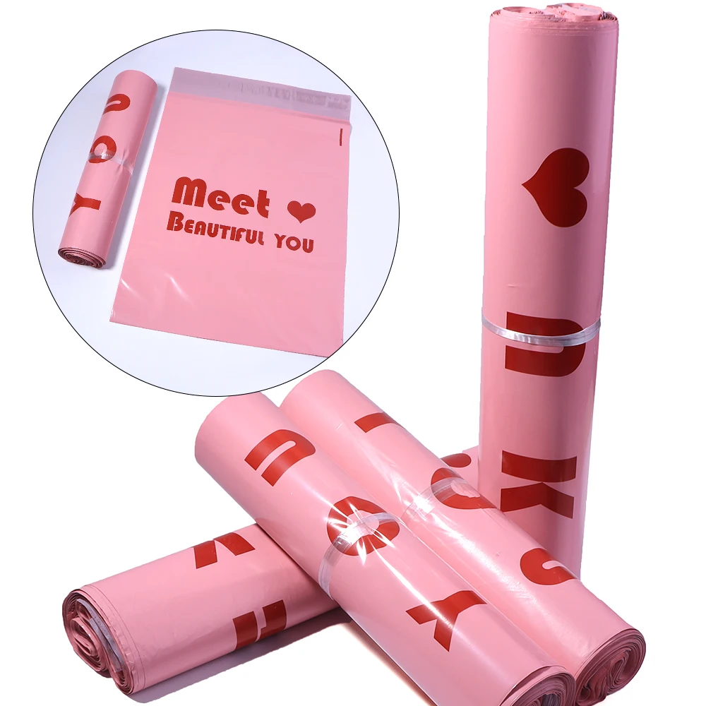 5pcs/lot Pink Packing Bag Thick Courier Bag Waterproof Durable Shopping Bag For Clothing Logistics Gift Packaging Mail Envelope