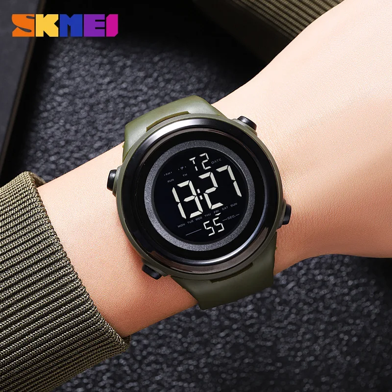 ساعة SkmeiMen الإلكترونية المضيئة متعددة الوظائف للاستخدام الخارجي، ساعة إلكترونية للطلاب، ساعة رياضية عصرية