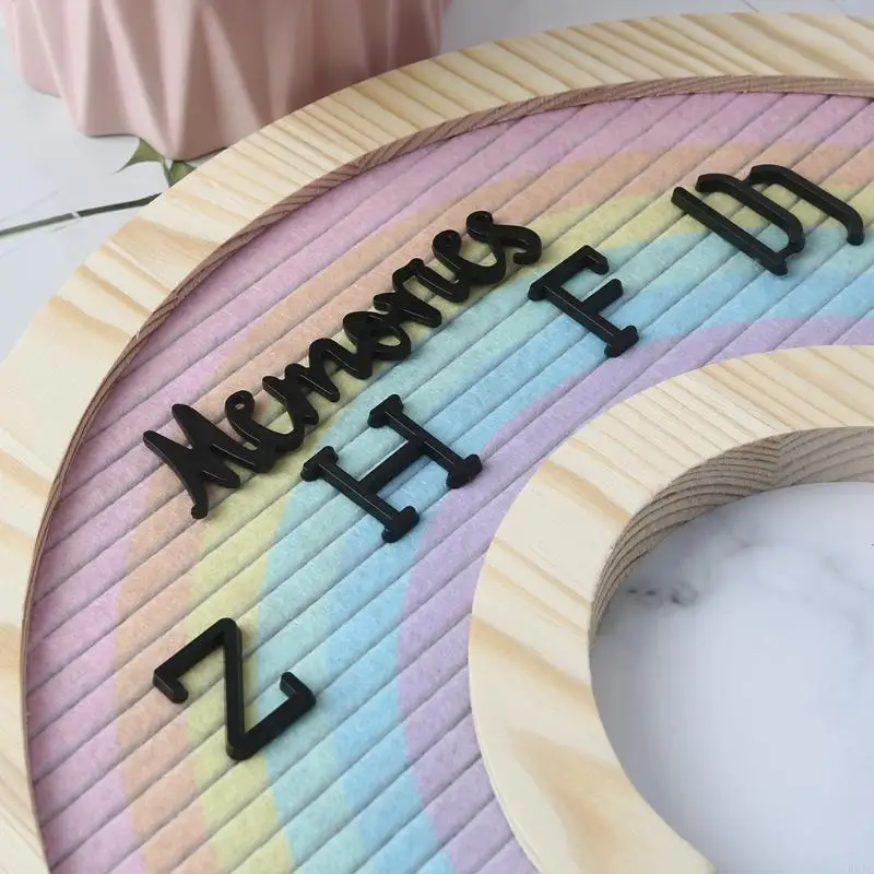 R9JC Rainbow Letter Board Rustic Frame Felds Feld Aftloats with Letters Arters Artect