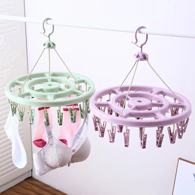 Bold Drying Clothes Hanger Student Dormitory Multi-clip Drying Clothes Socks Hanger Multi-functional Windproof Clip Socks Rack