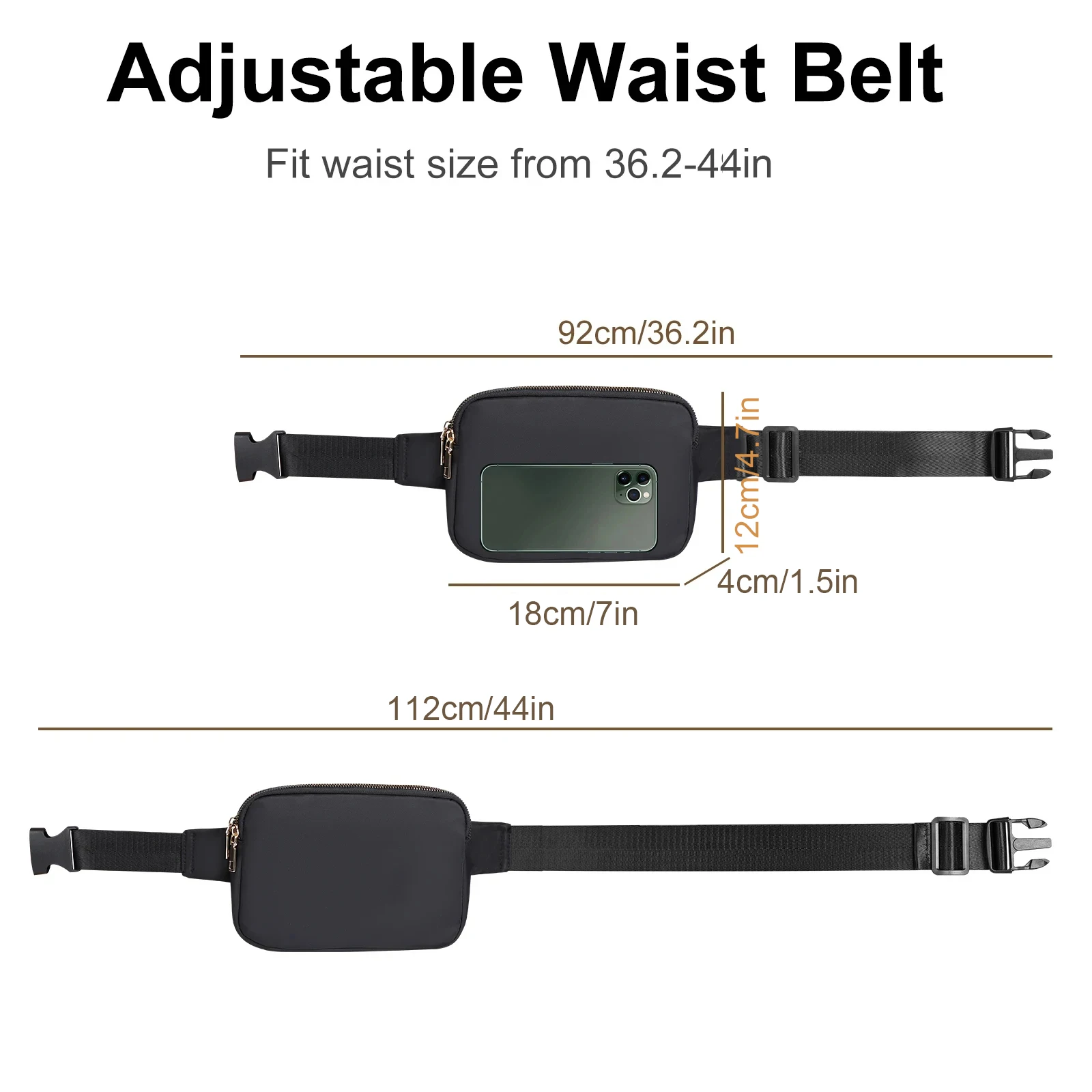 Women Nylon Fanny Pack Adjustable Strap Crossbody Waist Bag Lightweight Sling Belt Bag For Travel Hiking Daily City Walk