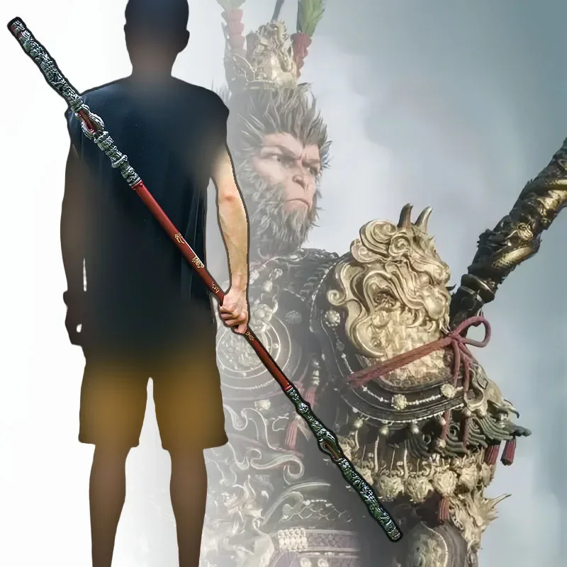 180 cm/70,8 Zoll schwarzer Mythos Wukong Katana große Sonne Wukong chinesisches Schwert Anime Cosplay Prop echte Größe japanischer Katana Samurai Säbel