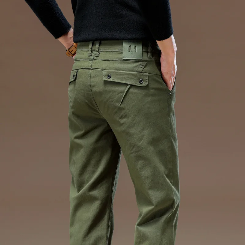 

2024 Pure Cotton Casual Pants Men's Autumn Stylish Simple and Versatile Comfortable Slim Straight Business Long Pants