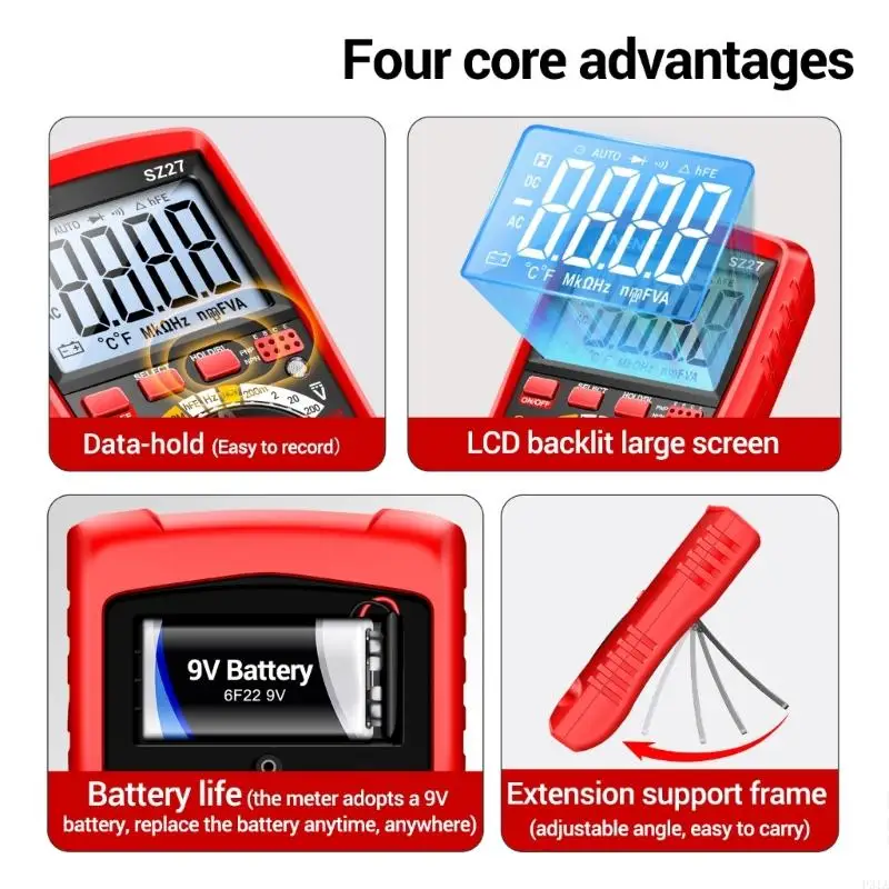 

2025 New SZ27 Digital Tester Data Hold Auto Off Multitester Current Tester High Precisions 1999 Counts Multimeter