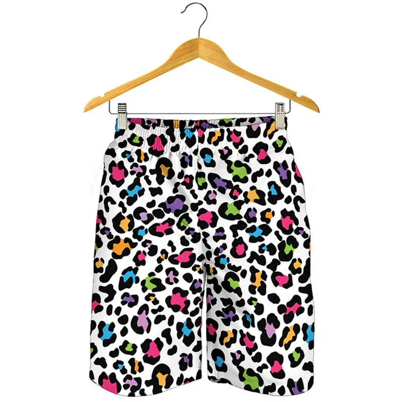 

Streetwear Hip Hop Style Shorts For Men 3D Printing Unique Leopard Short Pants Animal Skin Pattern Summer Harajuku Board Shorts