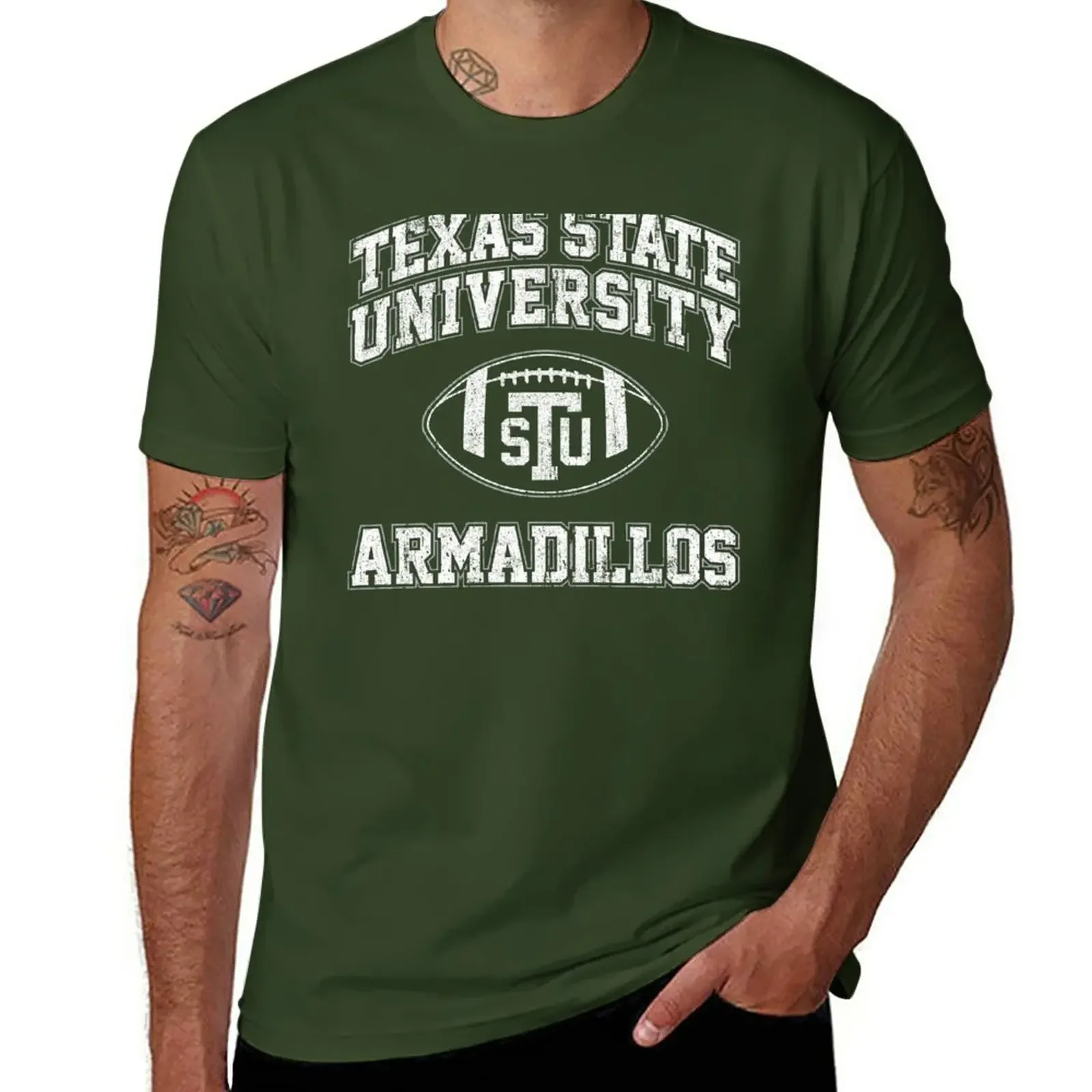 Short sleeve tee customs cute clothes black t shirts for men Texas State Armadillos - Necessary Roughness T-Shirt oversized NEW