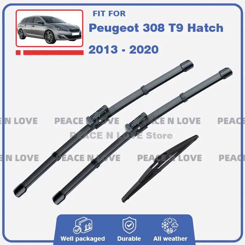 

Для Peugeot 308 II T9 Hatchback 2013-2020 3 шт. щетки стеклоочистителя автомобиля передние и задние щетки для лобового стекла аксессуары для окон