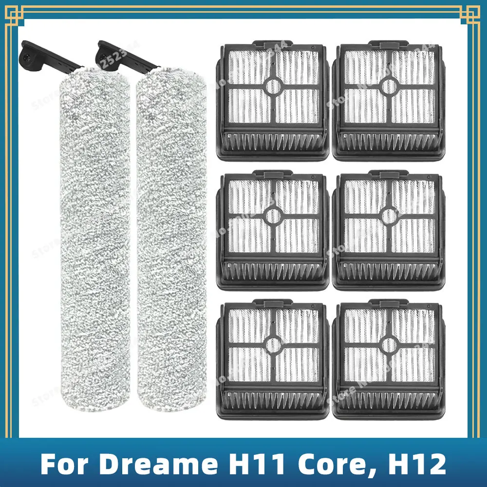 Compatible For ( Dreame H11 Core / H12 ) Vacuum Cleaner Replacement Spare Parts Accessories Roller Brush Hepa Filter