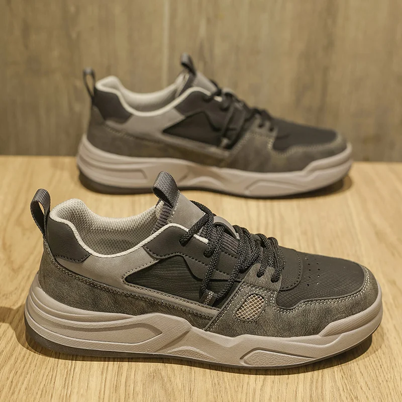 

Thick Sole Versatile Clunky Sneaker for Men 2025 New Trend Mesh Lace Up Breathable Casual Sports Shoes Increased Soft Soles