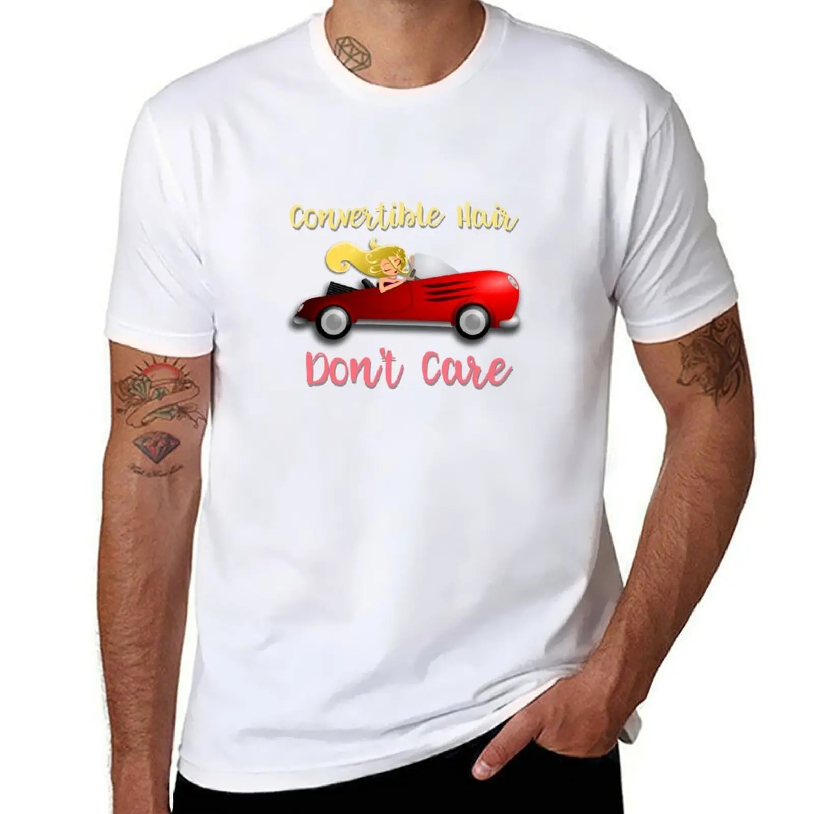 

Convertible Hair Don't Care Messy Hair Car Graphic design T-Shirt man t shirts for men t shirts for man slim fit T-Shirt