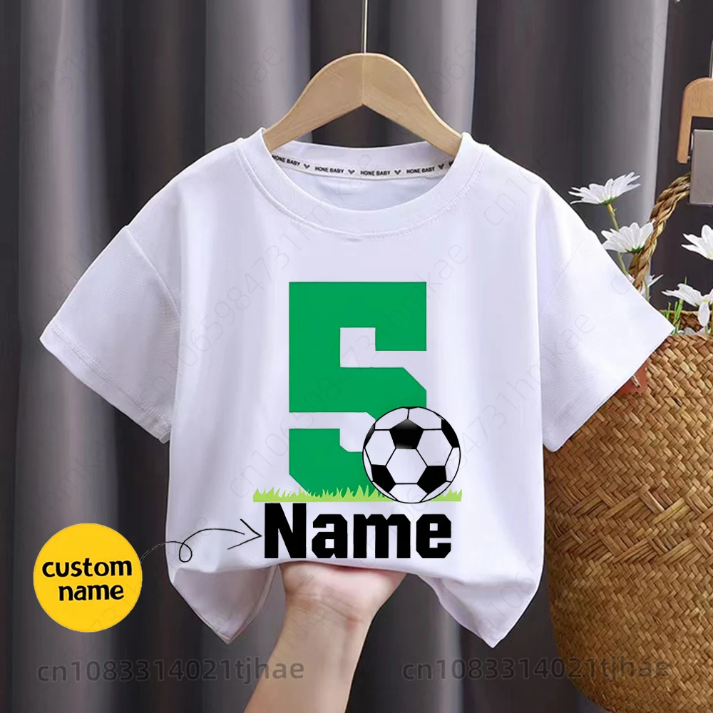 Personalisiertes T-Shirt mit Namen für Kinder, lustiges Fußball-T-Shirt für Babys, individuell gestaltbare T-Shirts, Kinderoberteile, T-Shirt für Jungen und Mädchen, personalisiertes T-Shirt, Geburtstagsgeschenk. – Detail 7