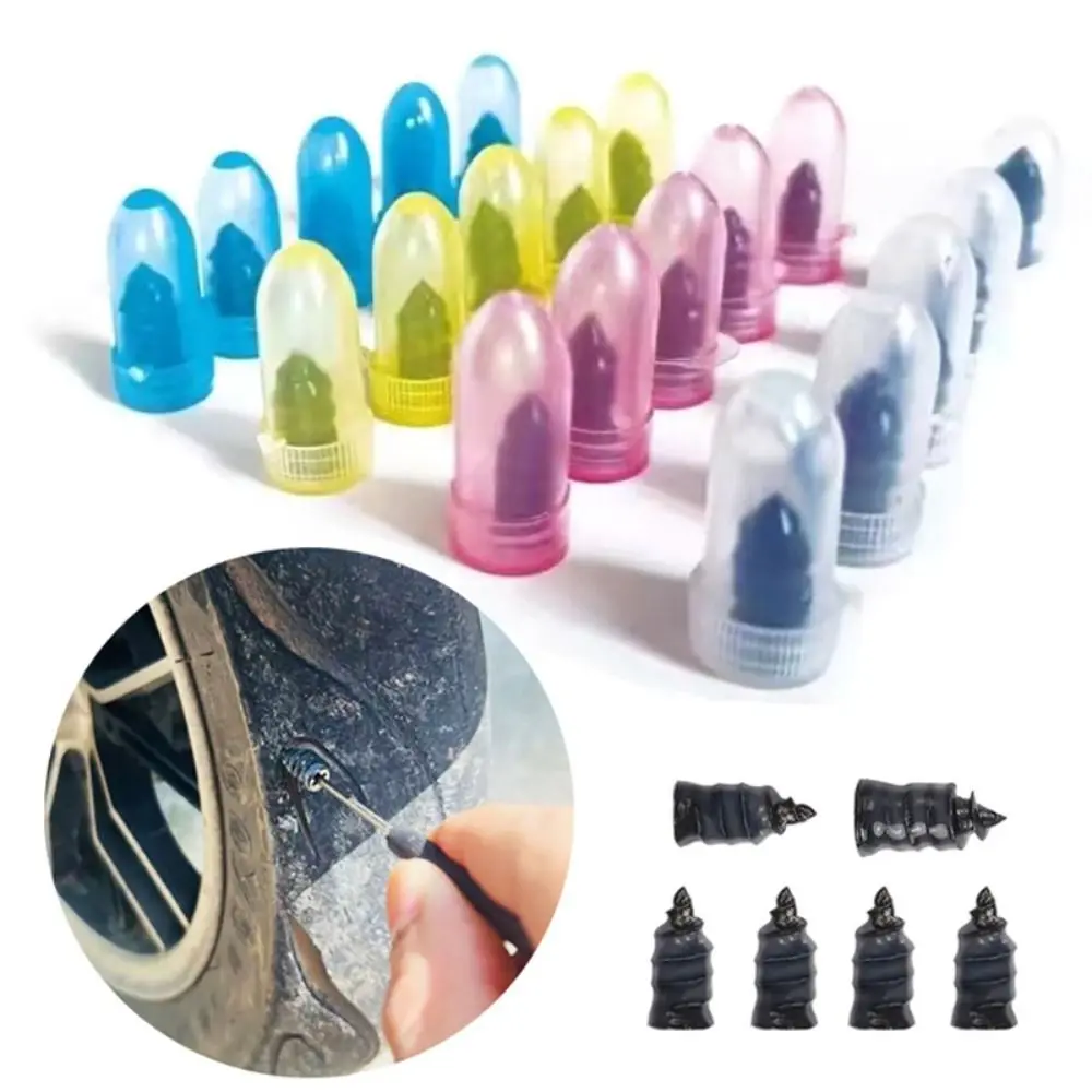 

50Pcs Self-Service Tool Tire Repair Rubber Nail S/M/L/XL Spiral Design Spiral Rubber Screws Quick Repairs Vacuum