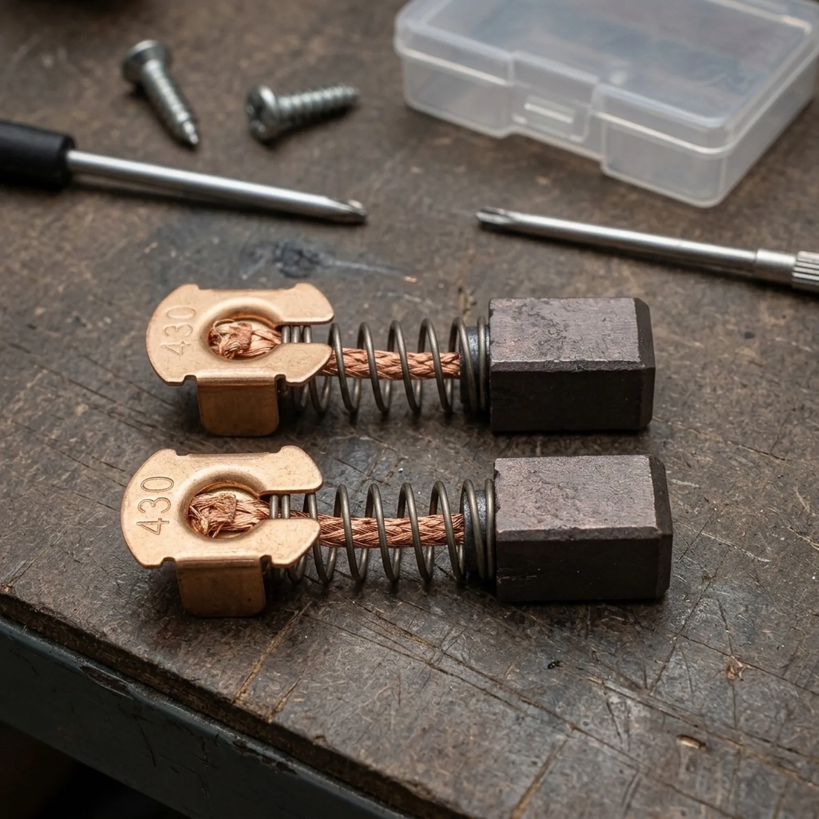 Carbon Brush Set with Mounting Holder Cap and Dust Covers for BHP460 Electric Hammer Drill and BHR200 Hammer Screwdriver
