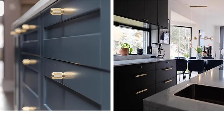 Knurled solid brass cabinet handle product image 2