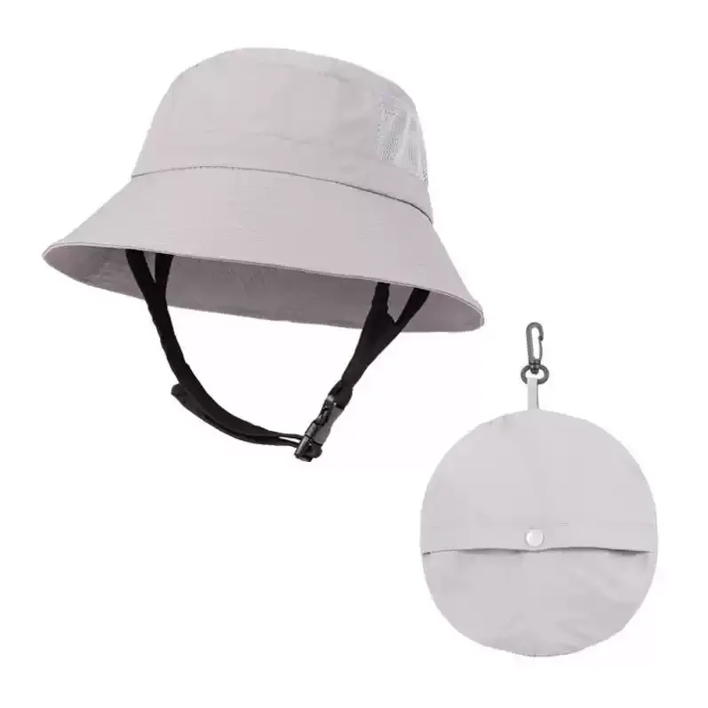 Unisex UPF50+ Foldable Water Sports Bucket Hat, Large Brim Breathable Mesh Sun Hat with Wind Strap for Surfing Snorkeling Beach