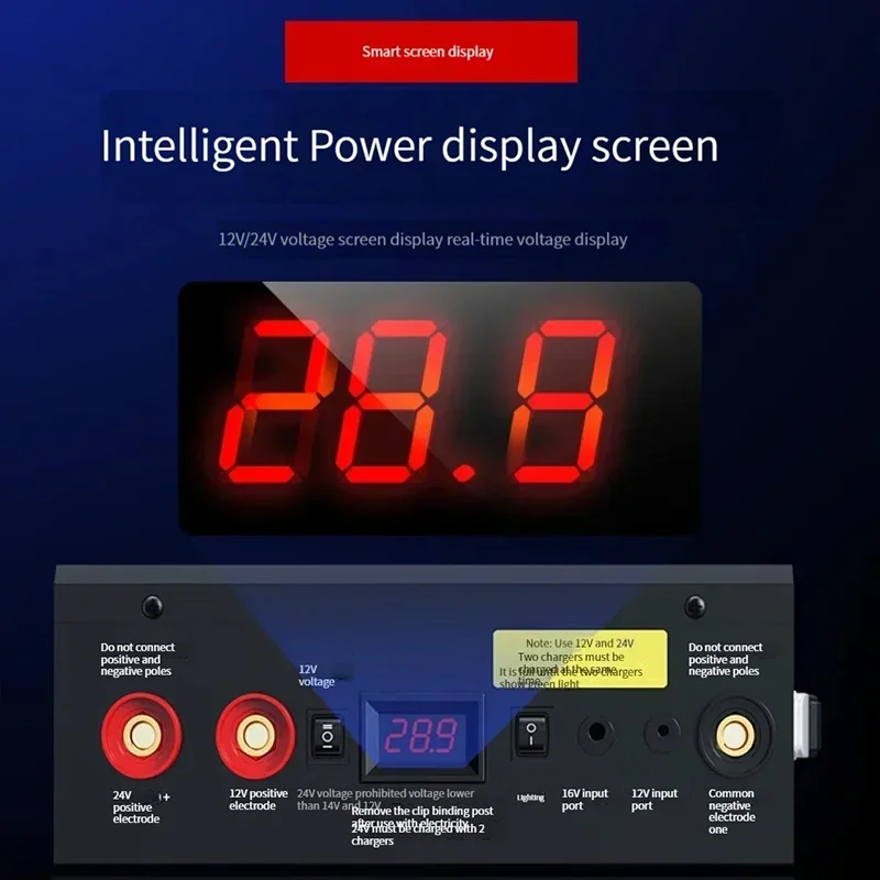 بادئ تشغيل السيارة 12 فولت/24 فولت 1298000 مللي أمبير 8000 أمبير، جهاز بدء كهربائي قوي ومتين يمكن أن يبدأ أي مركبة #4