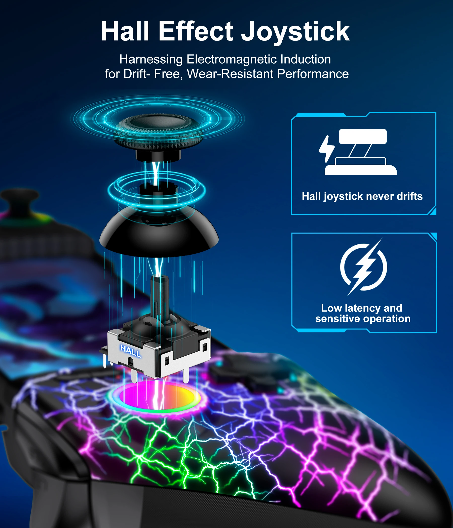DinoFire MC202 Controller effetto Hall per telefono cellulare Tipo-C Gamepad Maniglia allungabile Stick Android iOS XBOX Cloud Game Joystick