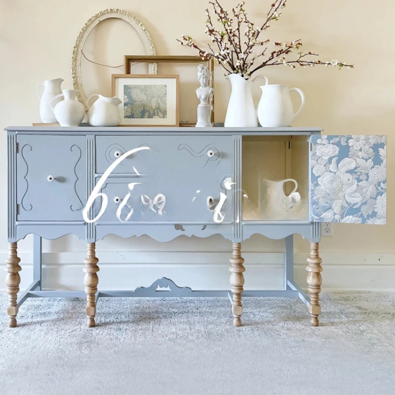 

] Neoclassical Chest of Drawers/Solid Wood Painted/Multifunctional Lockers/Storage Cabinets/
